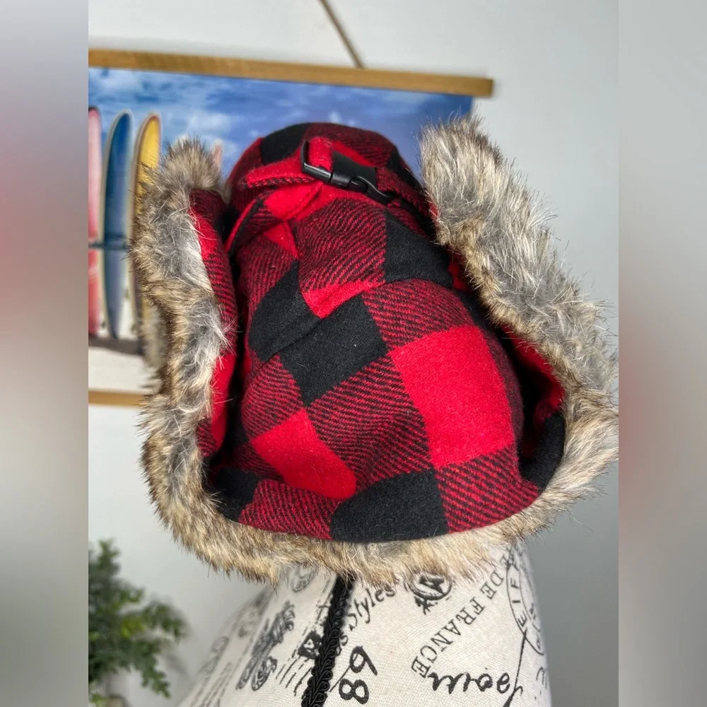 Brand New-KBETHOS Lumberjack Plaid Aviator Trapper Hat